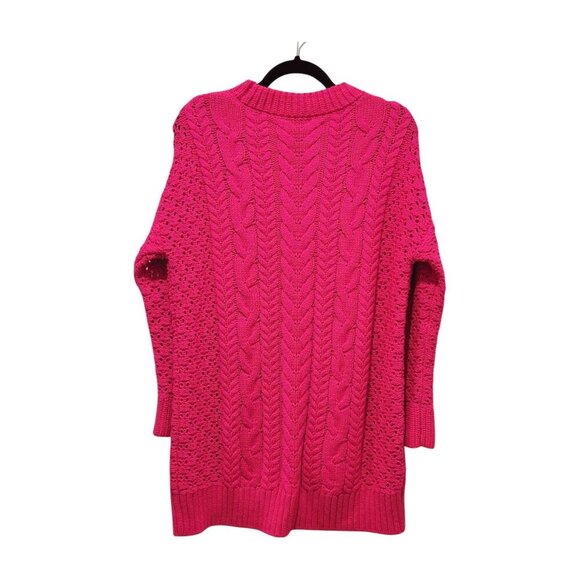 ALICE + OLIVIA Lennie Cable Mini Dress Wild Pink Long Sleeve Medium M - Picture 3 of 9